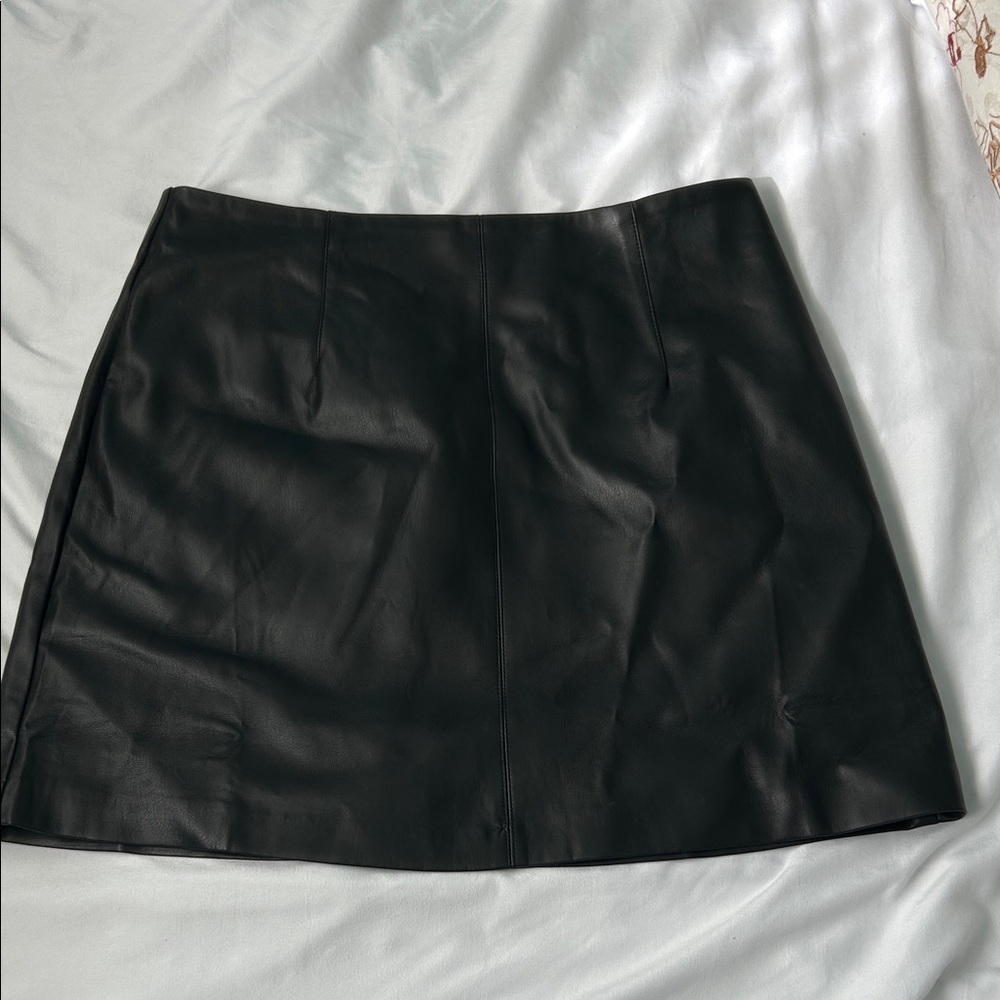 MINKPINK Black Vegan Leather Skirt